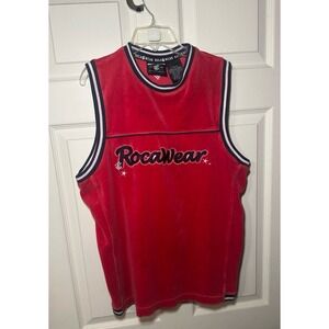 Rocawear Red Sleeveless Velour Jersey